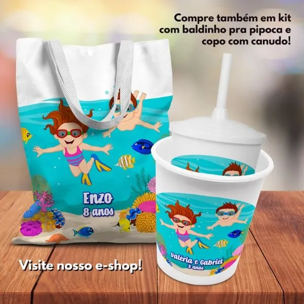 5 Sacolinhas Lembrancinhas Personalizadas 21x27cm P Festa Hx - Imagem 2